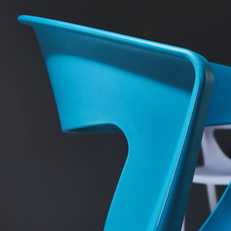 Silla de comedor de plástico de estilo contemporáneo, sillas laterales sin brazos para cocina