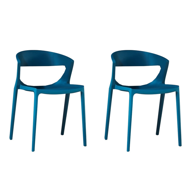 Silla de comedor de plástico de estilo contemporáneo, sillas laterales sin brazos para cocina