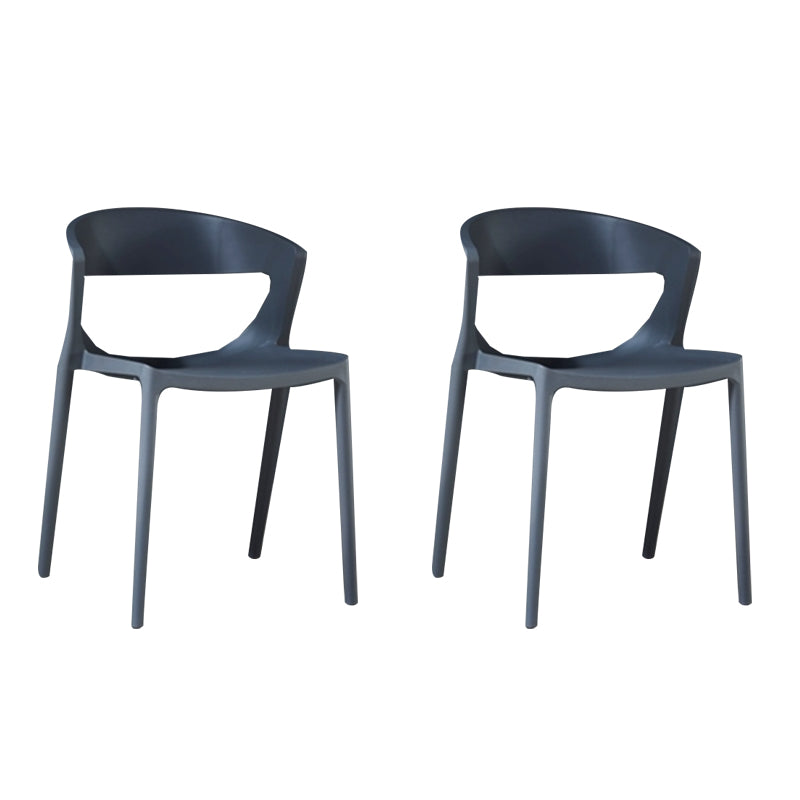 Silla de comedor de plástico de estilo contemporáneo, sillas laterales sin brazos para cocina