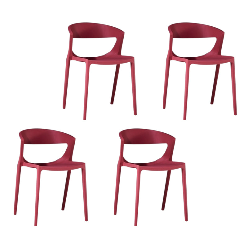 Silla de comedor de plástico de estilo contemporáneo, sillas laterales sin brazos para cocina
