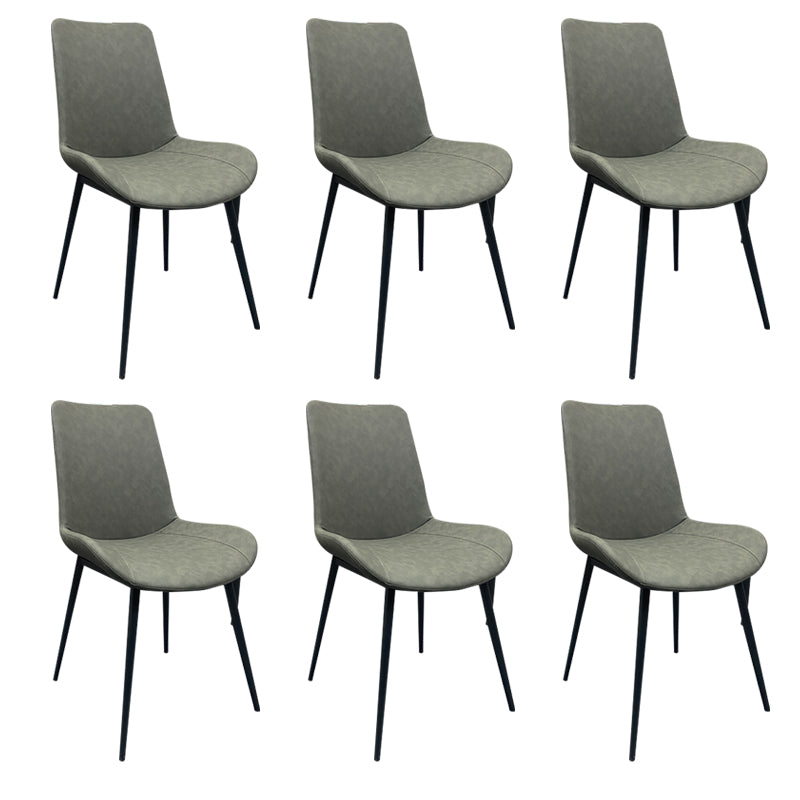 Restaurante contemporáneo Silla lateral con respaldo sólido Silla de comedor de cuero