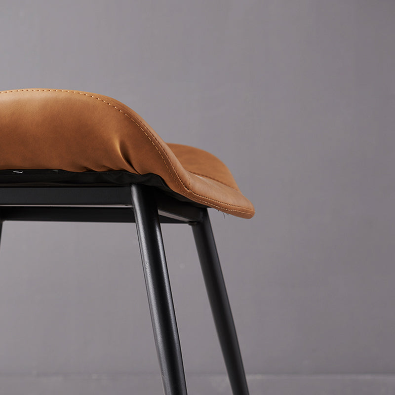 Restaurante contemporáneo Silla lateral con respaldo sólido Silla de comedor de cuero