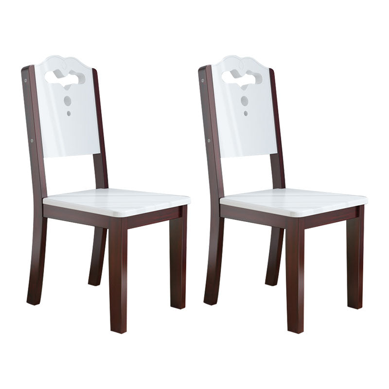 Chaise de salle à manger en bois contemporaine, chaises latérales de salle à manger à dos ouvert sans bras