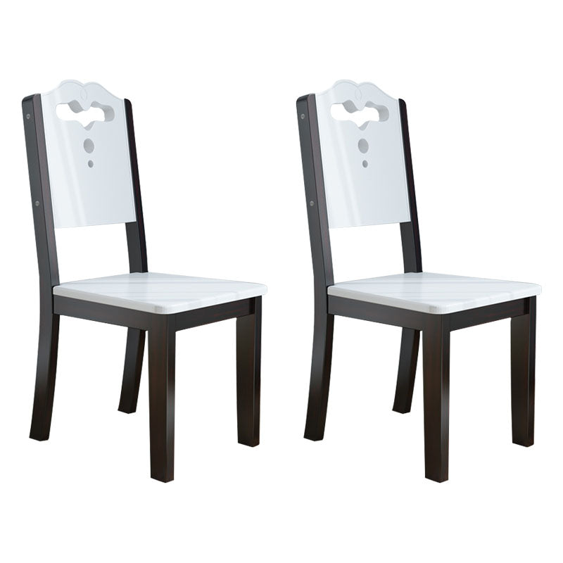 Chaise de salle à manger en bois contemporaine, chaises latérales de salle à manger à dos ouvert sans bras