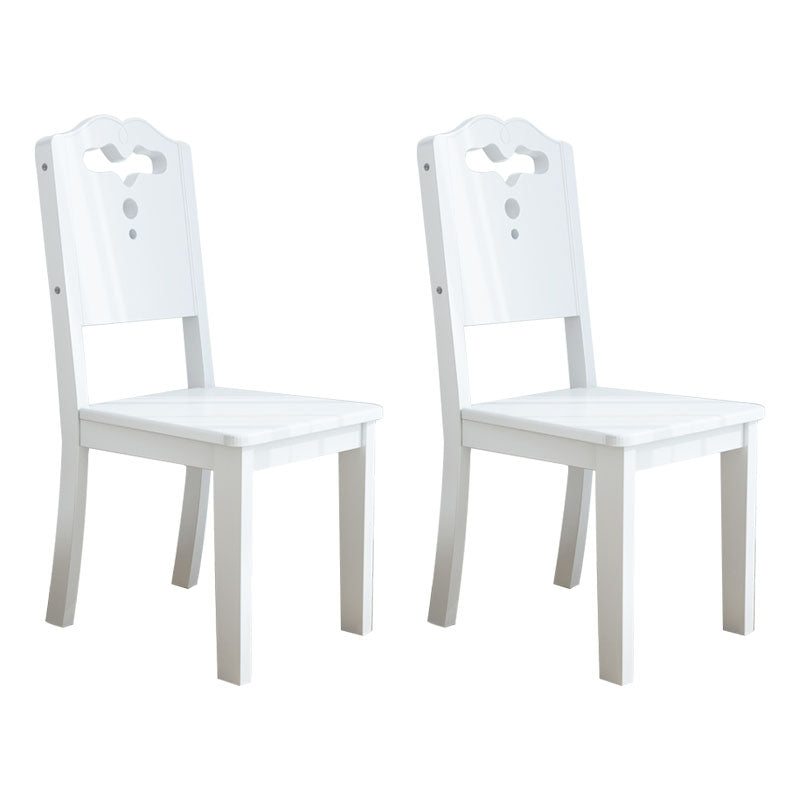 Silla de comedor de madera contemporánea, respaldo abierto sin brazos, sillas laterales de comedor