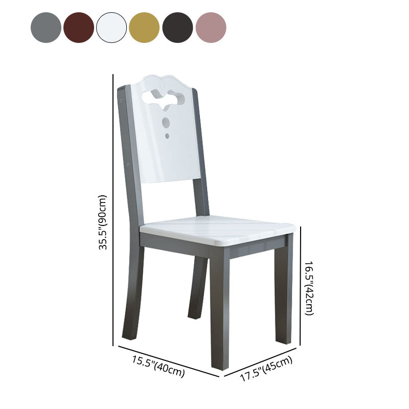 Silla de comedor de madera contemporánea, respaldo abierto sin brazos, sillas laterales de comedor
