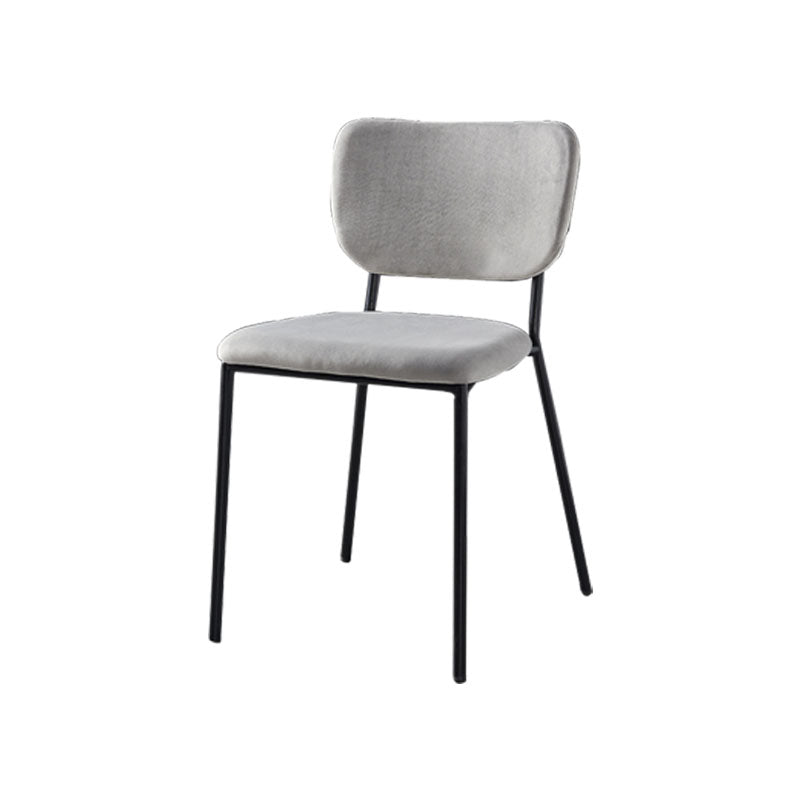 Sillas de comedor de estilo nórdico, sillas apilables sin brazos con respaldo abierto y patas de metal