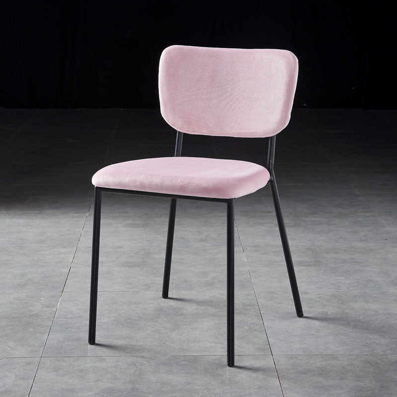 Sillas de comedor de estilo nórdico, sillas apilables sin brazos con respaldo abierto y patas de metal
