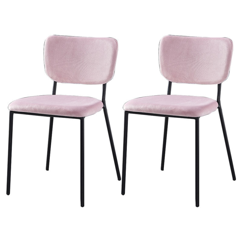 Sillas de comedor de estilo nórdico, sillas apilables sin brazos con respaldo abierto y patas de metal