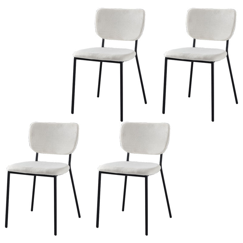 Sillas de comedor de estilo nórdico, sillas apilables sin brazos con respaldo abierto y patas de metal
