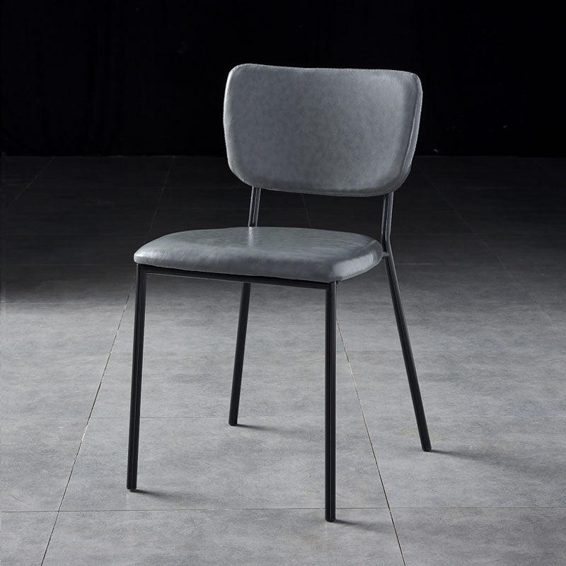Sillas de comedor de estilo nórdico, sillas apilables sin brazos con respaldo abierto y patas de metal