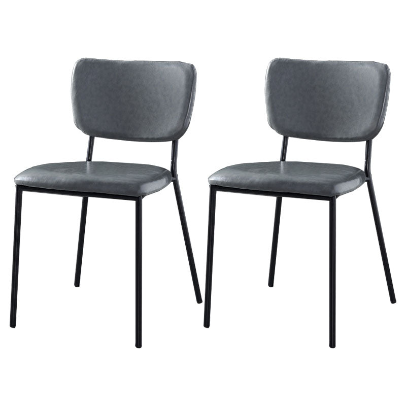 Sillas de comedor de estilo nórdico, sillas apilables sin brazos con respaldo abierto y patas de metal