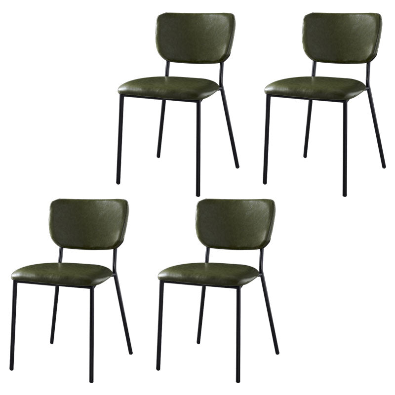 Sillas de comedor de estilo nórdico, sillas apilables sin brazos con respaldo abierto y patas de metal