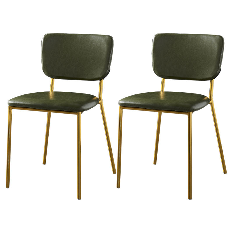 Sillas de comedor de estilo nórdico, sillas apilables sin brazos con respaldo abierto y patas de metal