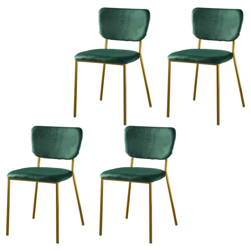 Sillas de comedor de estilo nórdico, sillas apilables sin brazos con respaldo abierto y patas de metal