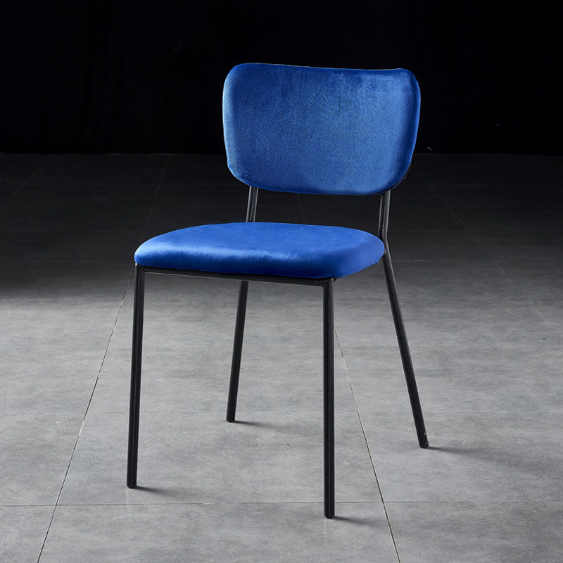 Chaises de salle à manger de style nordique, chaises empilables à dossier ouvert sans accoudoirs avec pieds en métal