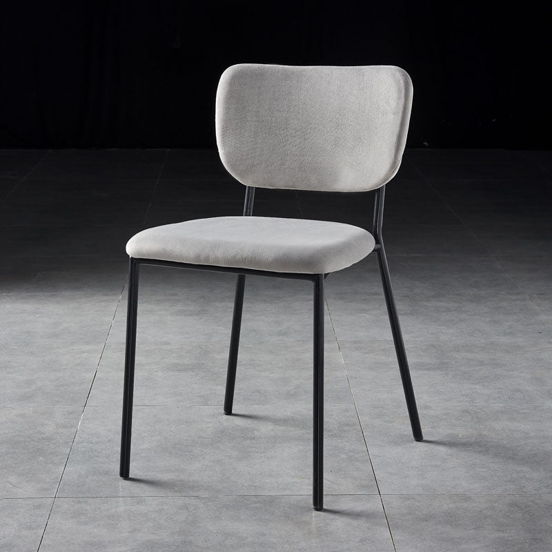 Chaises de salle à manger de style nordique, chaises empilables à dossier ouvert sans accoudoirs avec pieds en métal