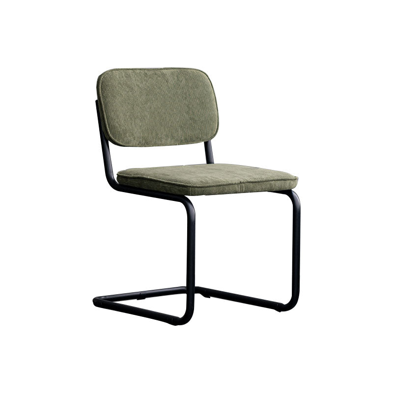 Contemporary Style Dining Chairs Armless Open Back Chairs with Metal Legs