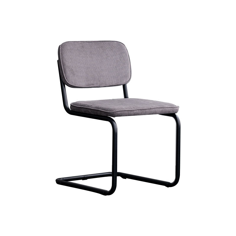 Contemporary Style Dining Chairs Armless Open Back Chairs with Metal Legs