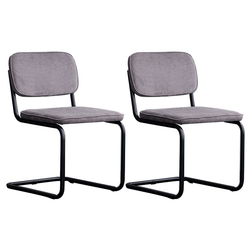 Sillas de comedor estilo moderno Sillas sin brazos con respaldo abierto y patas de metal