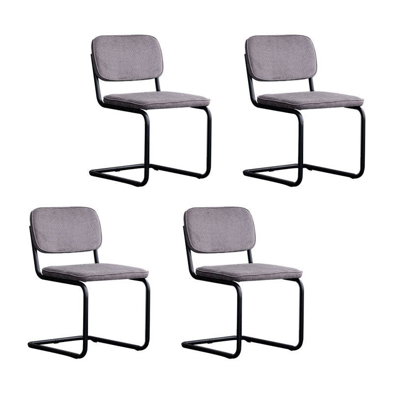 Sillas de comedor estilo moderno Sillas sin brazos con respaldo abierto y patas de metal