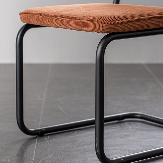 Sillas de comedor estilo moderno Sillas sin brazos con respaldo abierto y patas de metal
