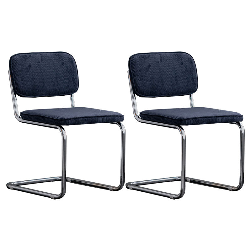 Sillas de comedor estilo moderno Sillas sin brazos con respaldo abierto y patas de metal