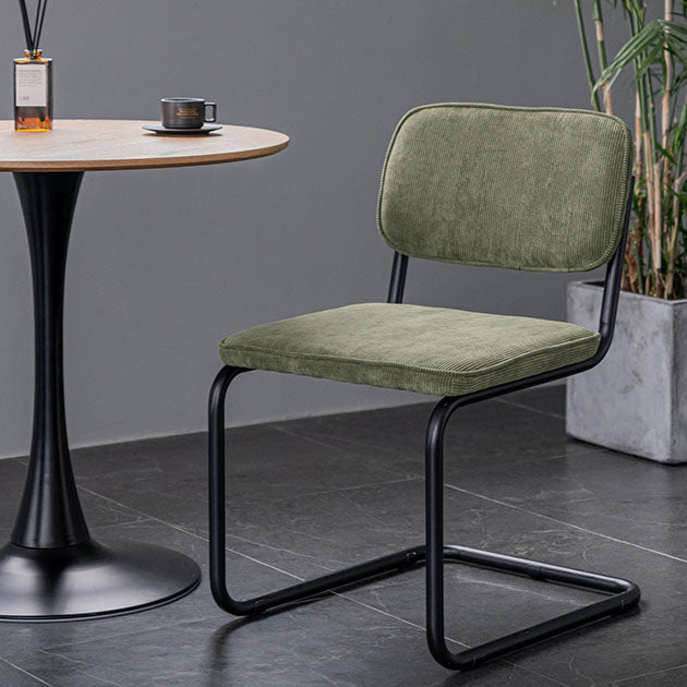 Sillas de comedor estilo moderno Sillas sin brazos con respaldo abierto y patas de metal