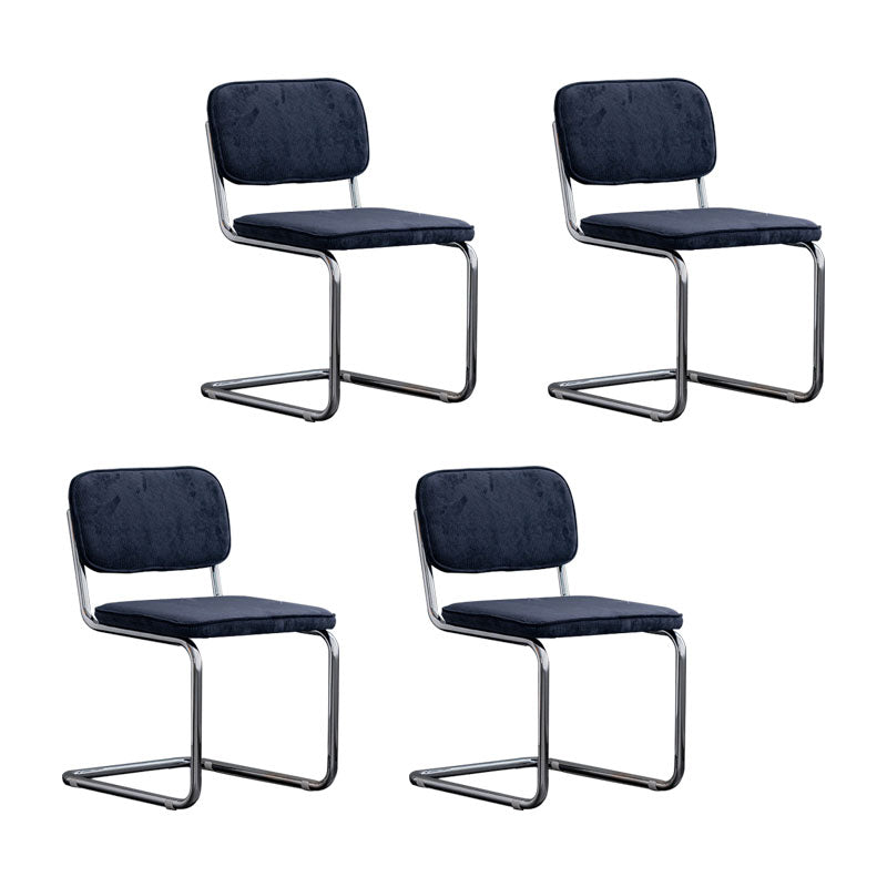 Sillas de comedor estilo moderno Sillas sin brazos con respaldo abierto y patas de metal