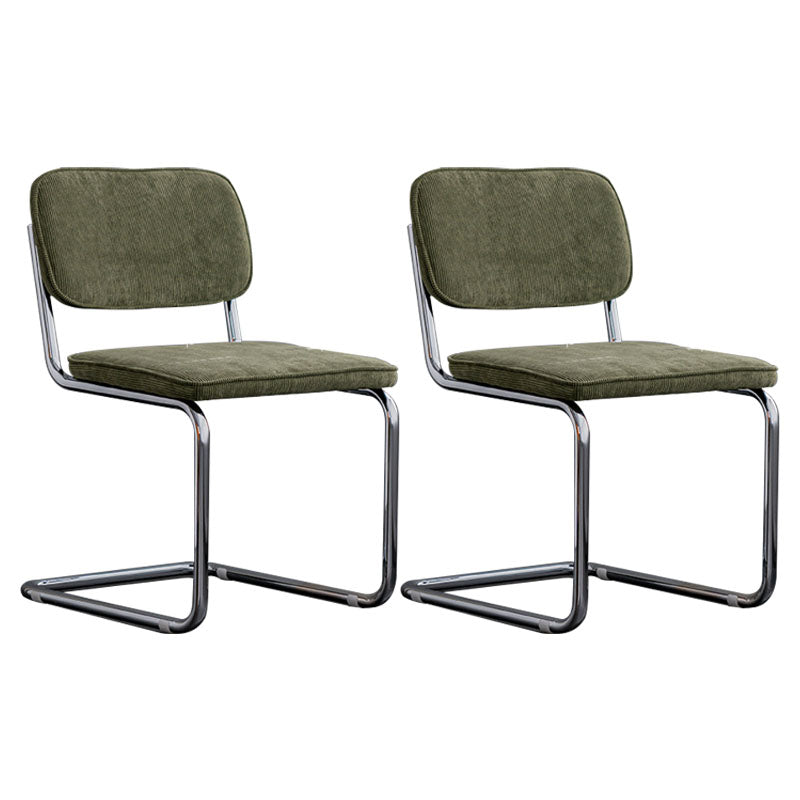 Sillas de comedor estilo moderno Sillas sin brazos con respaldo abierto y patas de metal