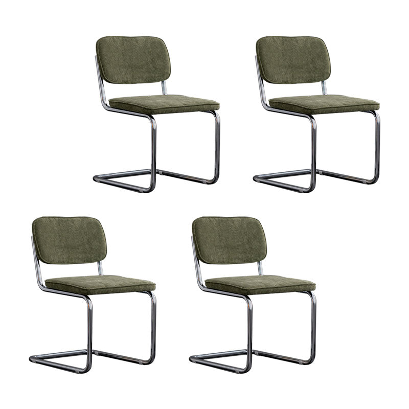 Sillas de comedor estilo moderno Sillas sin brazos con respaldo abierto y patas de metal