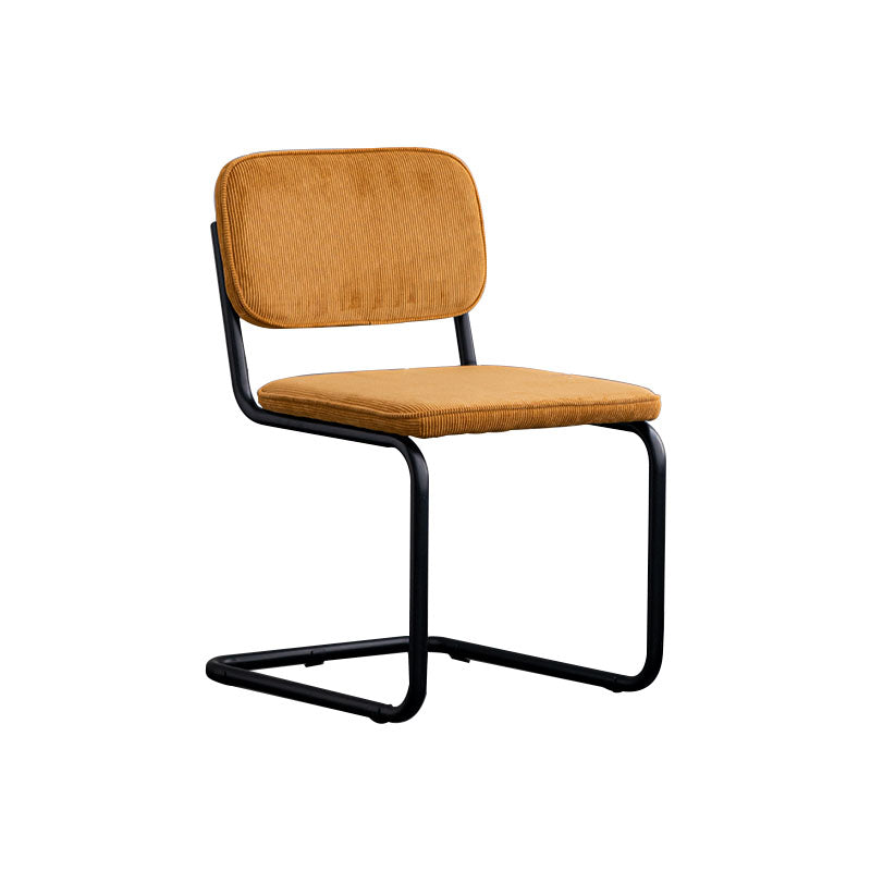 Contemporary Style Dining Chairs Armless Open Back Chairs with Metal Legs