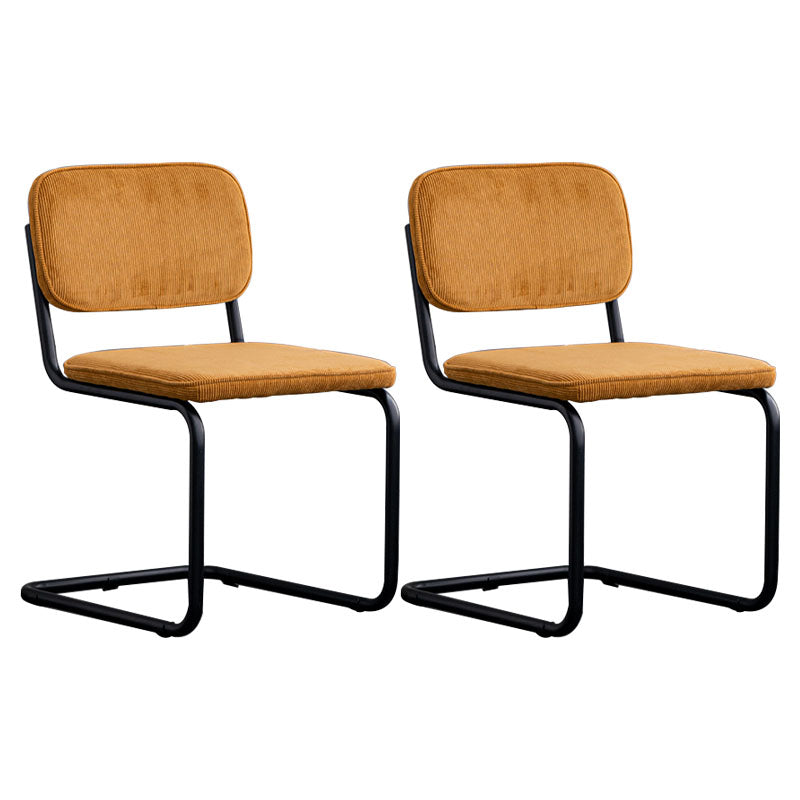 Sillas de comedor estilo moderno Sillas sin brazos con respaldo abierto y patas de metal