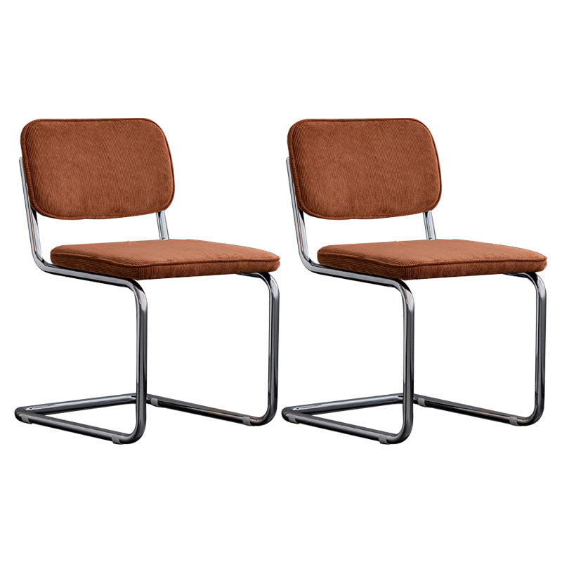 Sillas de comedor estilo moderno Sillas sin brazos con respaldo abierto y patas de metal