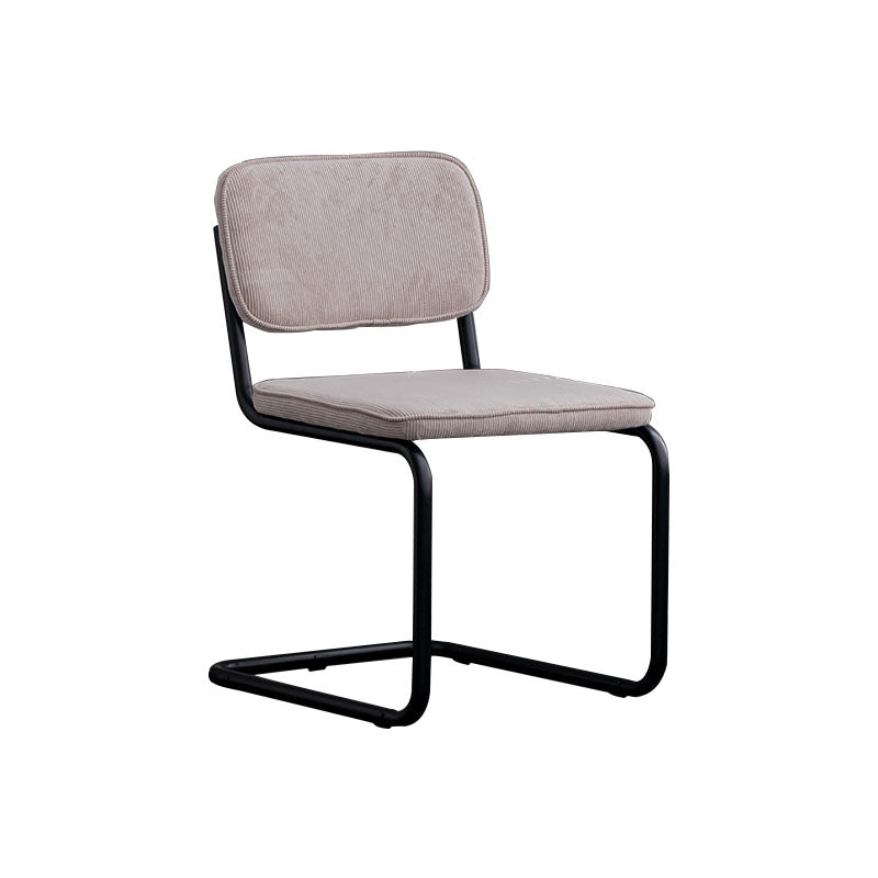 Sillas de comedor estilo moderno Sillas sin brazos con respaldo abierto y patas de metal