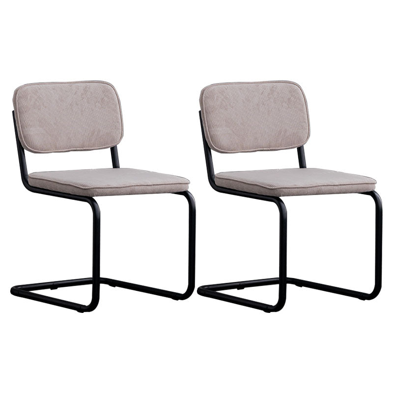 Sillas de comedor estilo moderno Sillas sin brazos con respaldo abierto y patas de metal