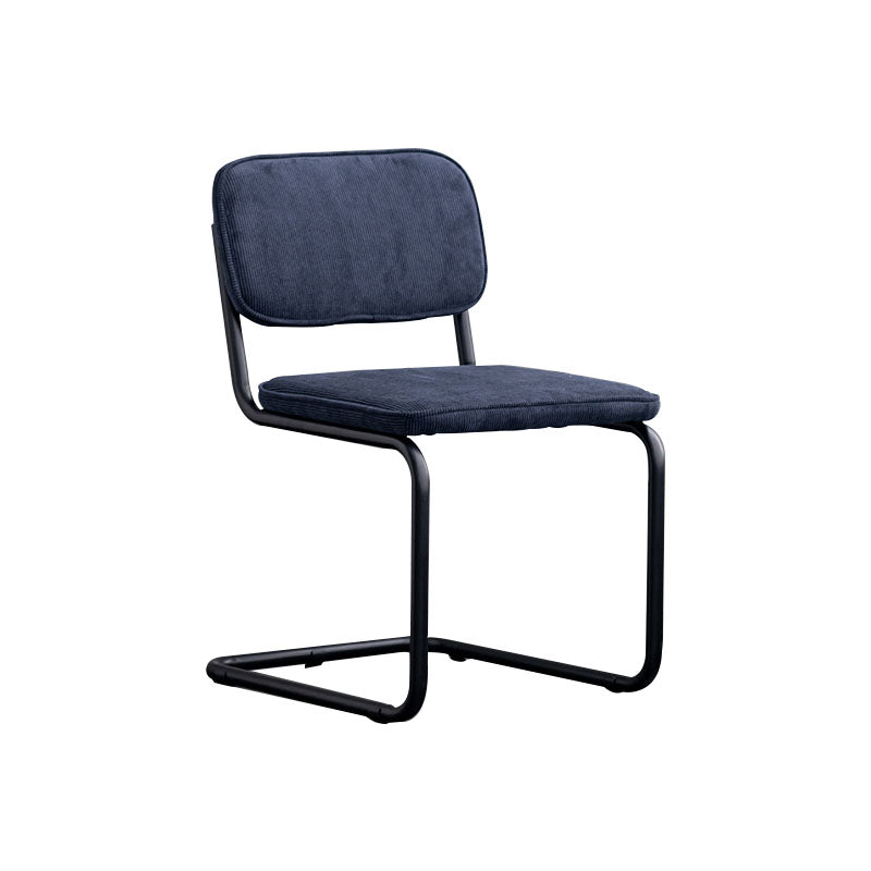 Contemporary Style Dining Chairs Armless Open Back Chairs with Metal Legs