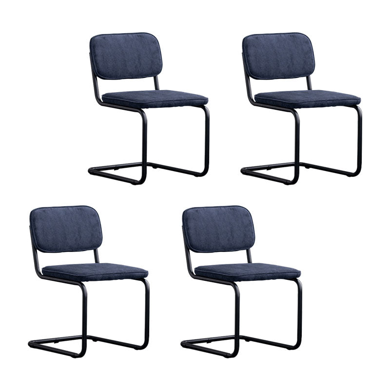 Sillas de comedor estilo moderno Sillas sin brazos con respaldo abierto y patas de metal