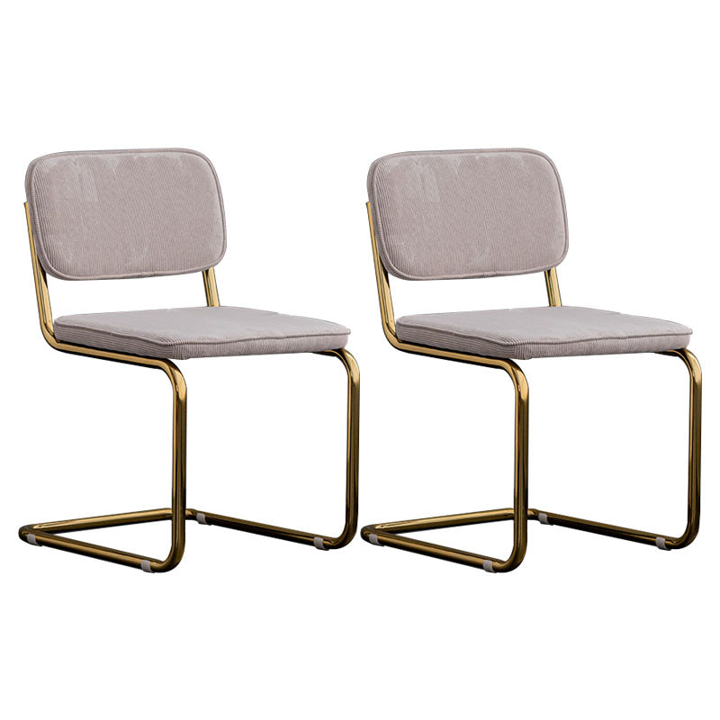 Sillas de comedor estilo moderno Sillas sin brazos con respaldo abierto y patas de metal
