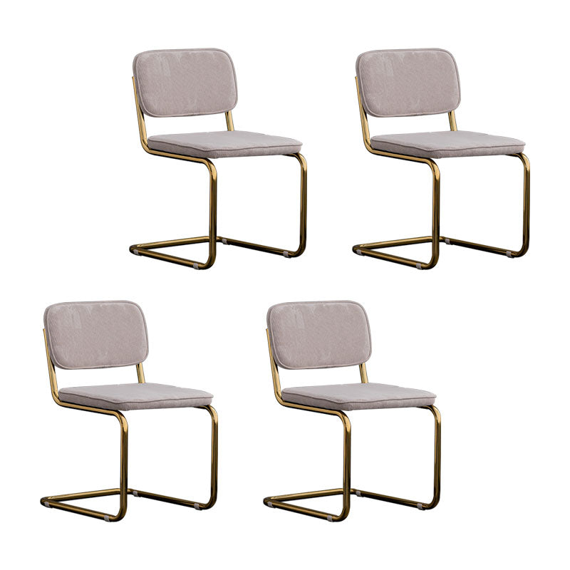 Sillas de comedor estilo moderno Sillas sin brazos con respaldo abierto y patas de metal
