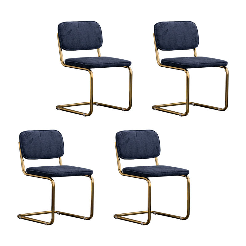 Sillas de comedor estilo moderno Sillas sin brazos con respaldo abierto y patas de metal