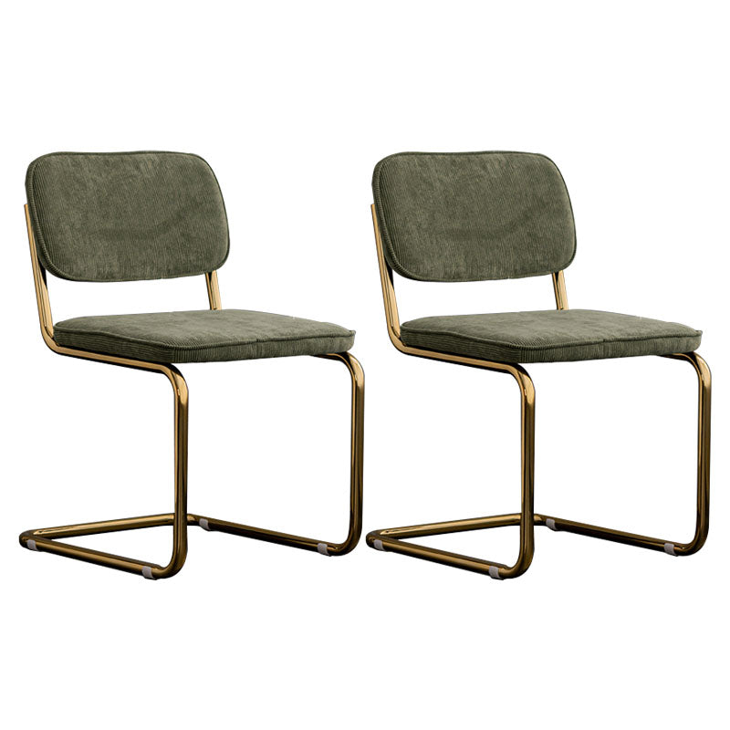 Sillas de comedor estilo moderno Sillas sin brazos con respaldo abierto y patas de metal
