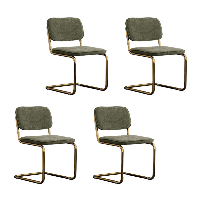 Sillas de comedor estilo moderno Sillas sin brazos con respaldo abierto y patas de metal