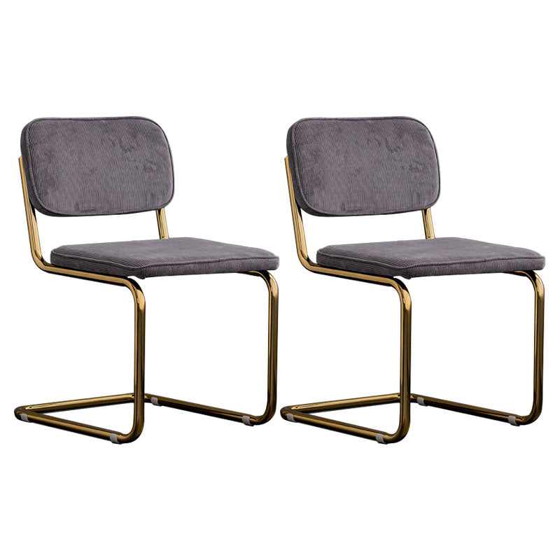 Sillas de comedor estilo moderno Sillas sin brazos con respaldo abierto y patas de metal