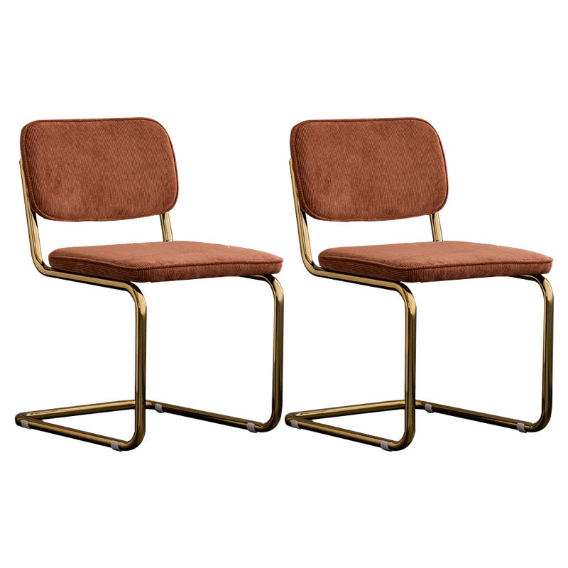 Sillas de comedor estilo moderno Sillas sin brazos con respaldo abierto y patas de metal