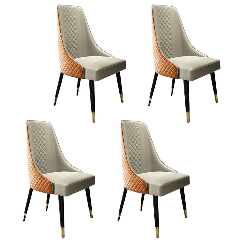 Chaise de salle à manger contemporaine, chaise Parsons latérale sans accoudoirs en bois pour cuisine