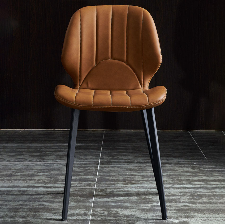 Silla de comedor contemporánea, silla lateral de metal sin brazos para cocina