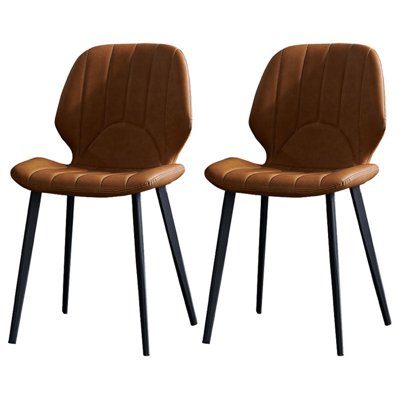 Chaise de salle à manger contemporaine, chaise à oreilles latérale en métal sans accoudoirs pour cuisine