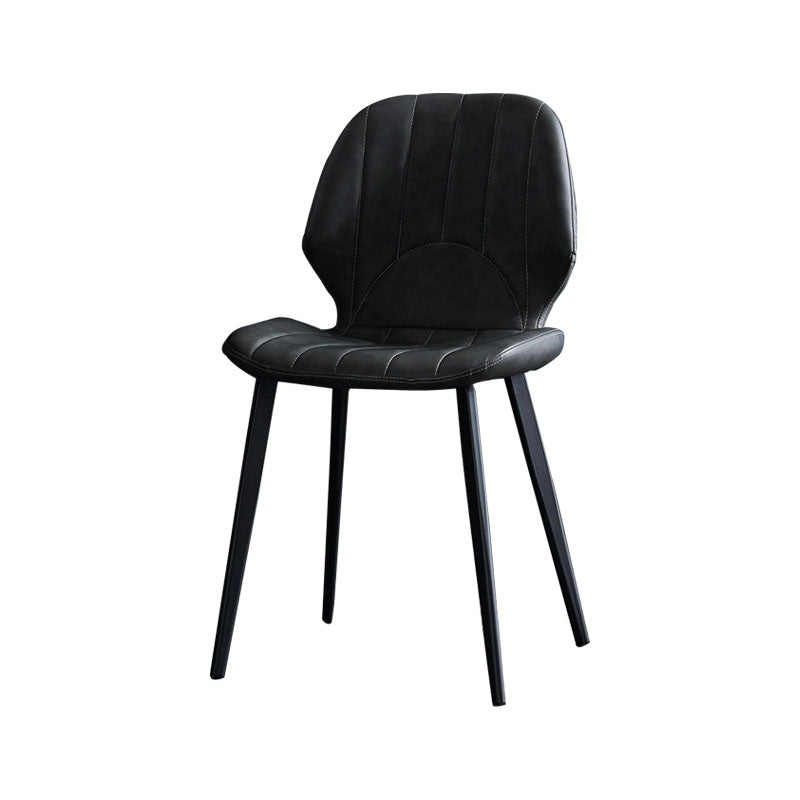 Silla de comedor contemporánea, silla lateral de metal sin brazos para cocina