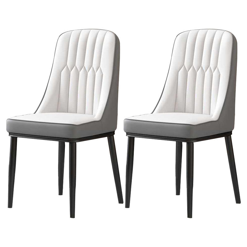 Sillas de comedor nórdicas Silla Parsons lateral sin brazos de metal para cocina
